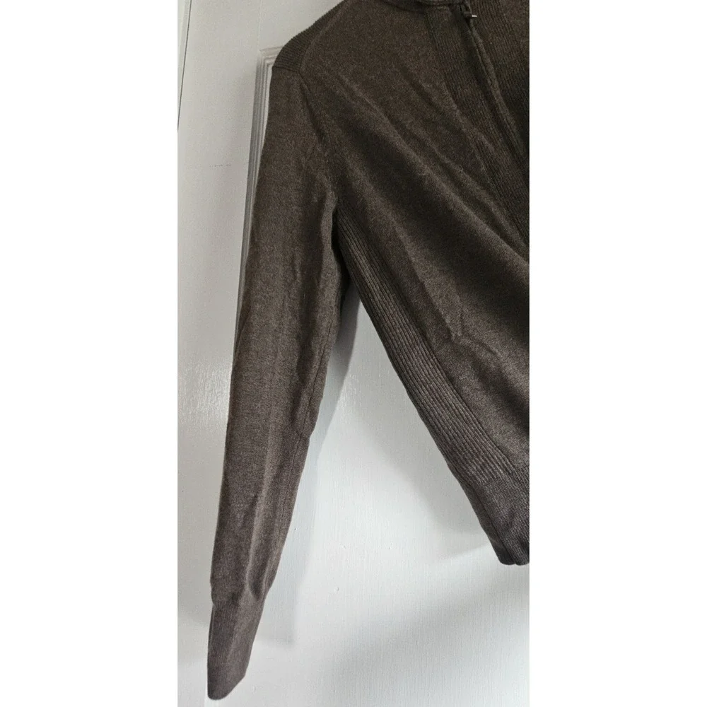 NWT Banana Republic brown men Sz XS full zip sweater extra fine Merino mock neck